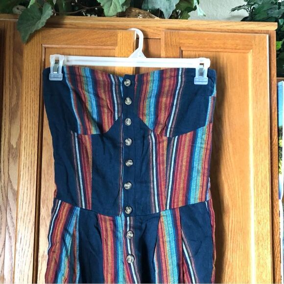 NWT Chaser Strapless Striped Linen Jumpsuit - S - Picture 3 of 14
